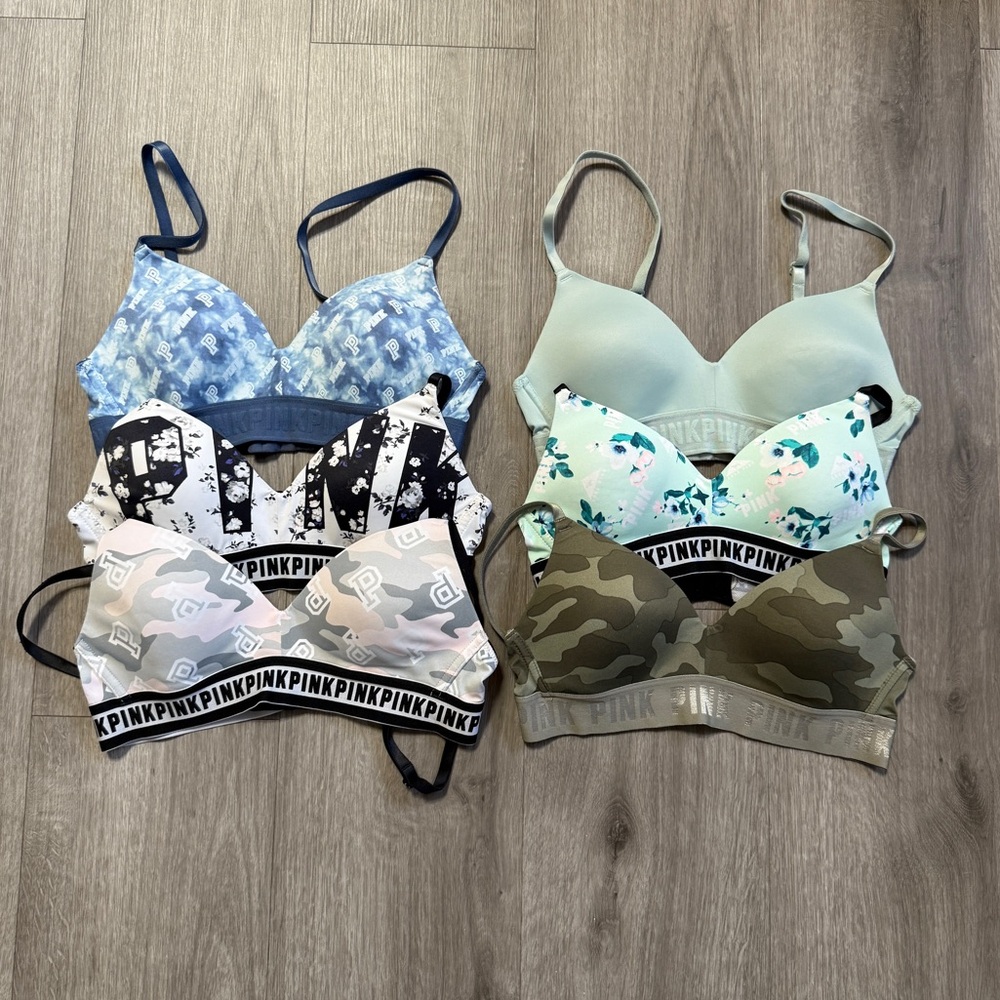 Lot Of 6 Victoria Secret PINK Wireless Bras - Size 32A